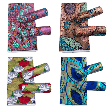 100% Cotton African Ankara Wax Fabric - 6 Yards Party Dress Sewing & Craft Print