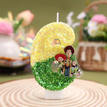 Toy Story Cartoon Number Candles 0-9 - Cute Kids Birthday Cake & Party Decoration Supplies