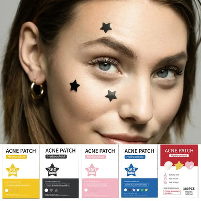 360PCS Colorful Invisible Pimple Removal Hydrocolloid Patches – Anti-Acne Spot Concealer Beauty Repair Stickers