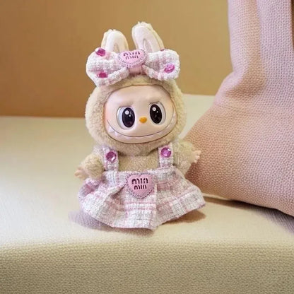 17cm Labubu Doll Clothes – Kpop EXO-Inspired Skirt & Sweater Outfit, V1 V2 Idol Clothing Gift