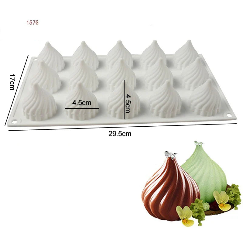 3D Silicone Pastry Mold — French Dessert, Mousse & Cake Baking Pan for Chocolate, Candles, Soap, Fondant, DIY Cake Decoration Tools