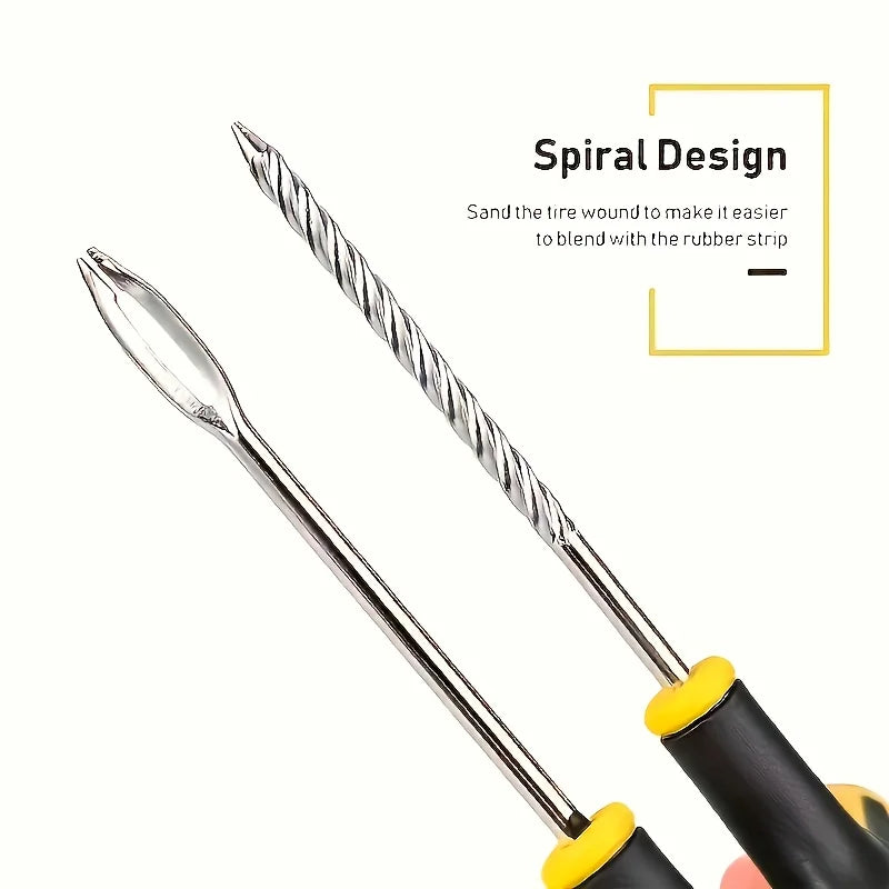 Universal Vacuum Tire Repair Kit — Portable Emergency Puncture Fix for Car, Motorcycle, Bike, Truck & SUV, With or Without Glue