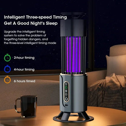 2-in-1 Mosquito Killer Lamp - Rechargeable Electronic Bug Zapper with 3-Level Timer Mode