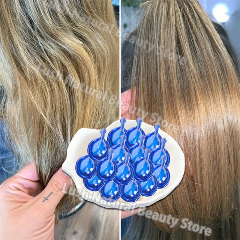 Magic Hair Vitamin Capsules — Keratin Oil for Fast Hair Restoration, Soft, Smooth, Shiny, Deep Moisturizer for Frizzy & Dry Scalp Hair Care