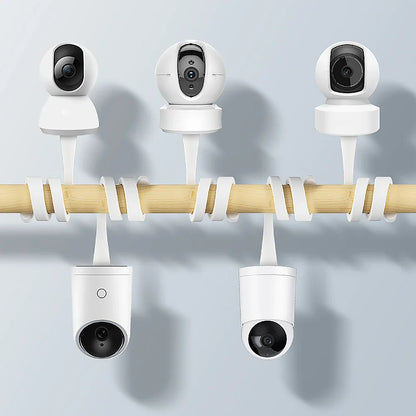 Flexible Twist IP Camera Holder Stand: Wall Mount Silica Gel Bracket for Baby Monitor - Hole-Free Crib Cradle Rod Hose Holder