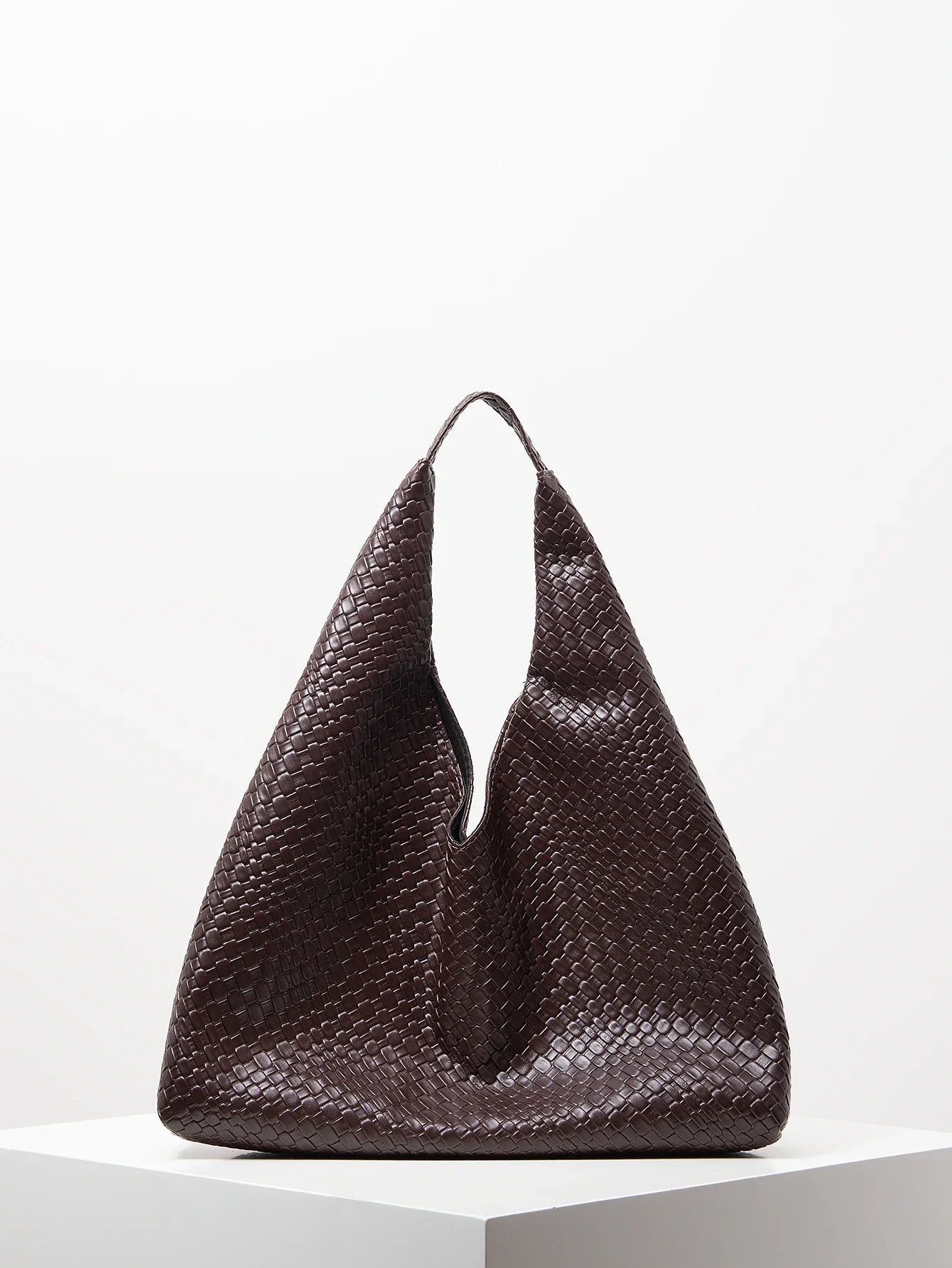 Women's Retro Artificial Leather Woven Shoulder Bag – Large Capacity Tote, Casual Armpit Bag, Daily Work & Shopping Bag (Random Pattern)