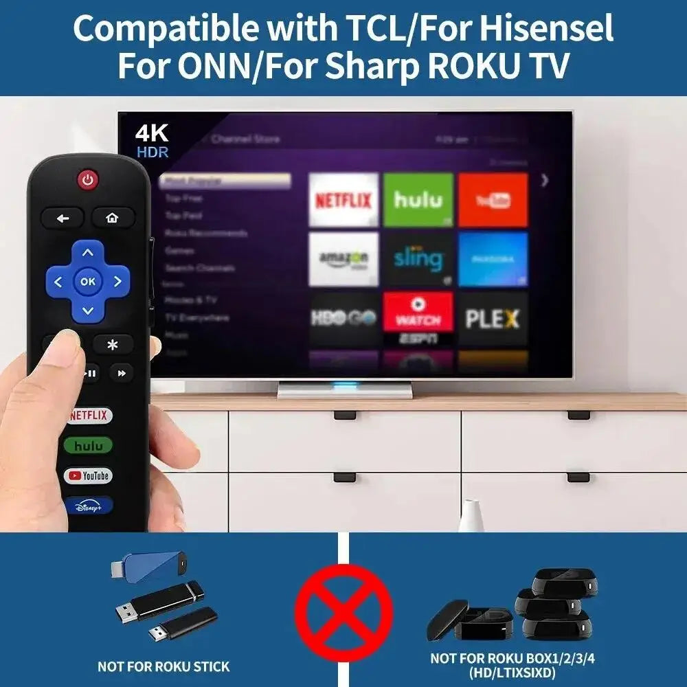 RC280A Replacement Remote for Roku TV, Compatible with TCL, Hisense, Onn, Philips (Not for Stick or Box)
