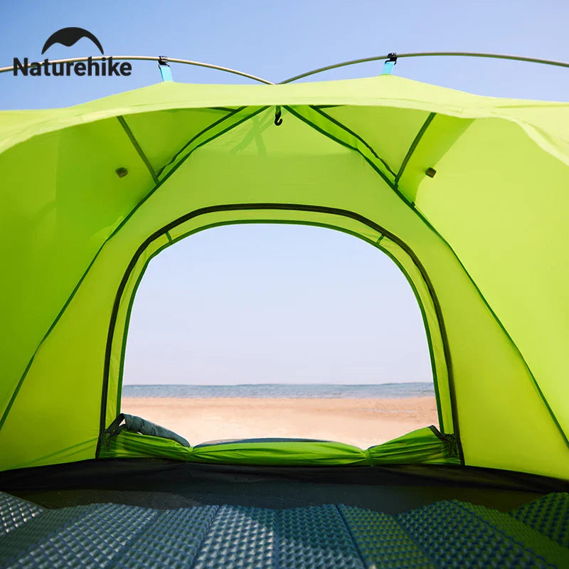 Naturehike 2024 New Camping Tent – Ultralight 2-Person Outdoor Tent, Large Space, Mosquito-Repellent, Quick Set for Beach & Hiking