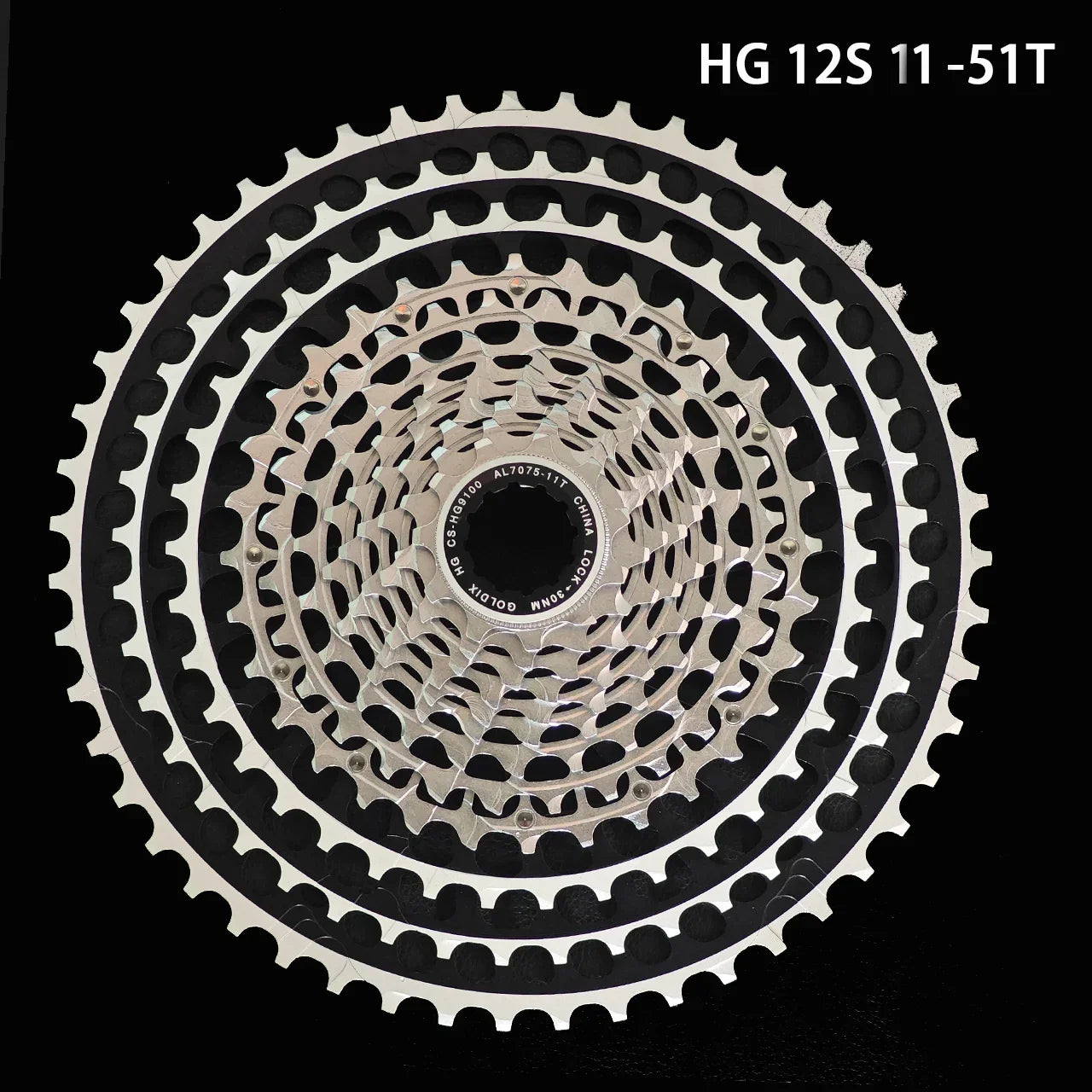 GOLDIX 12-Speed Ultralight MTB Cassette – CNC Sprocket 11-51T/11-46T HG & 10-46T/10-51T XD for Shimano SRAM