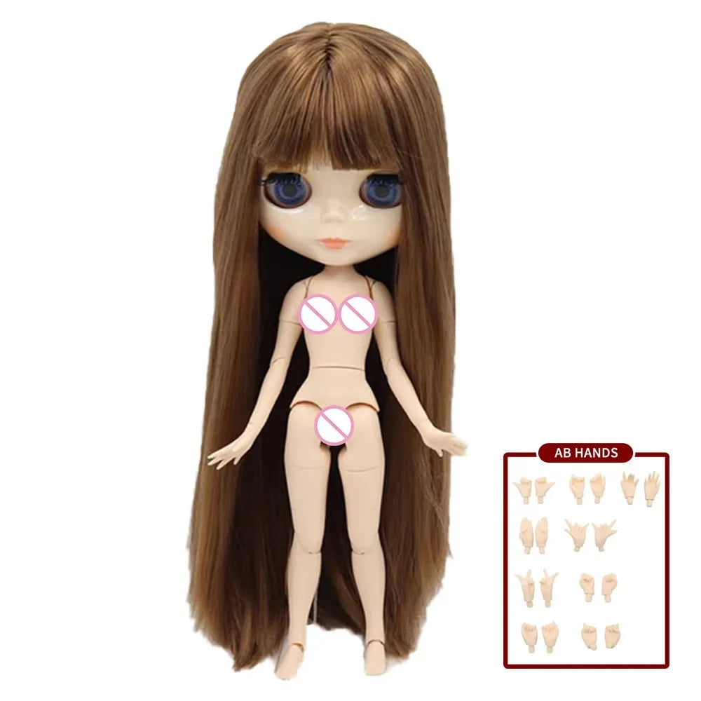 ICY DBS Blyth Doll – 1/6 BJD Customized Nude Joint Body, White Skin Glossy & Matte Face, 30cm Girl Toy Gift