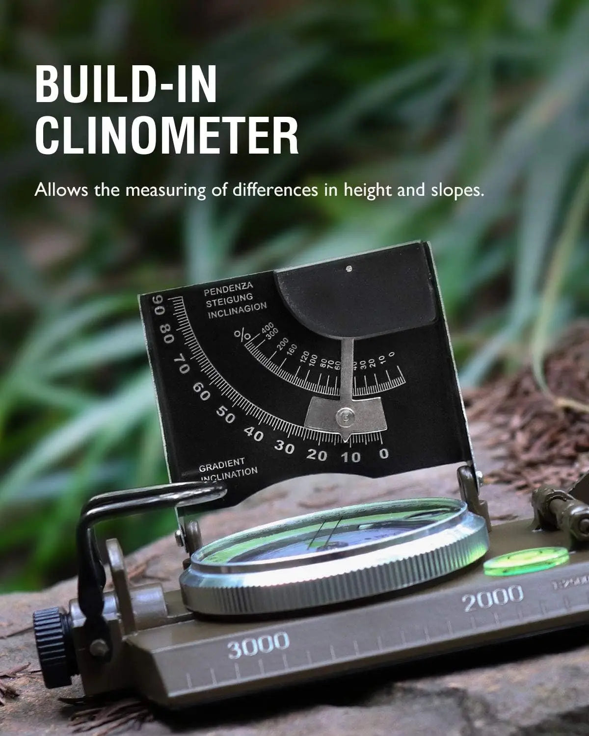 Multifunctional High-Precision Military Compass — Waterproof Metal Outdoor Survival Camping Compass with Fluorescent & Geological Features