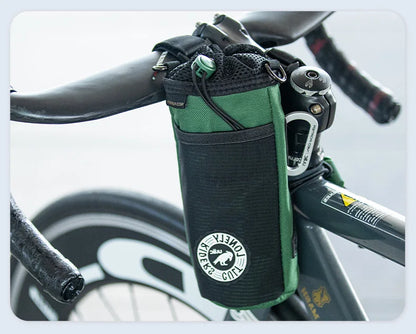 C-HOLD Bike Handlebar Stem Bag — Insulated Water Bottle & Snack Storage Pouch for Touring, Commuting, Bikepacking