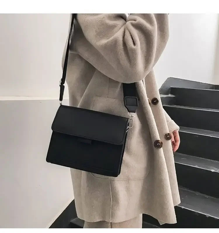 Classic PU Leather Crossbody Bag for Women – Fashion Shoulder Messenger, Travel Handle Flap Handbag