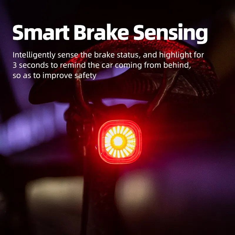XOSS XR01 Bicycle Rear Light - Smart Auto Brake Sensing LED Taillight, Waterproof & Rechargeable Bike Accessory