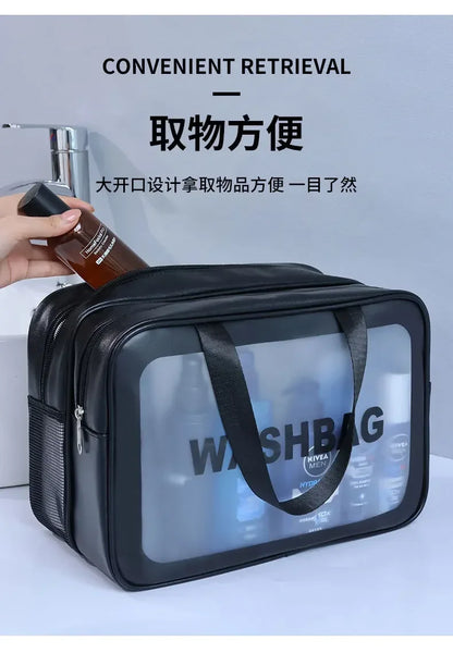 2025 Portable Travel Bag – Dual Transparent Dry & Wet Separation PU Cosmetic Pouch for Fitness and Swimming Essentials