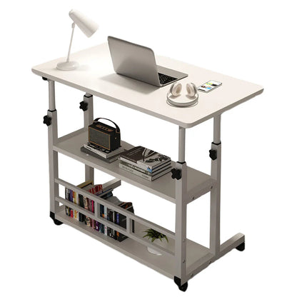 Adjustable Height Mobile Desk – Portable Rolling Stand-Up Desk with Wheels for Laptop, Bedside, and Small Office Use