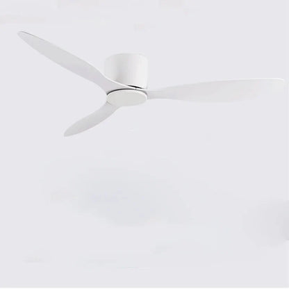 42-52 Inch Ceiling Fans with DC Motor — Remote Control Low Floor Cooling Fans, No Light, White Wood & Black Options