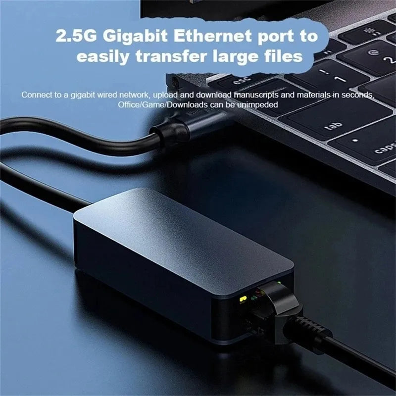 2500Mbps USB 3.0 Wired Ethernet Adapter – USB Type-C to RJ45 LAN Network Card for PC, MacBook, Windows Laptop