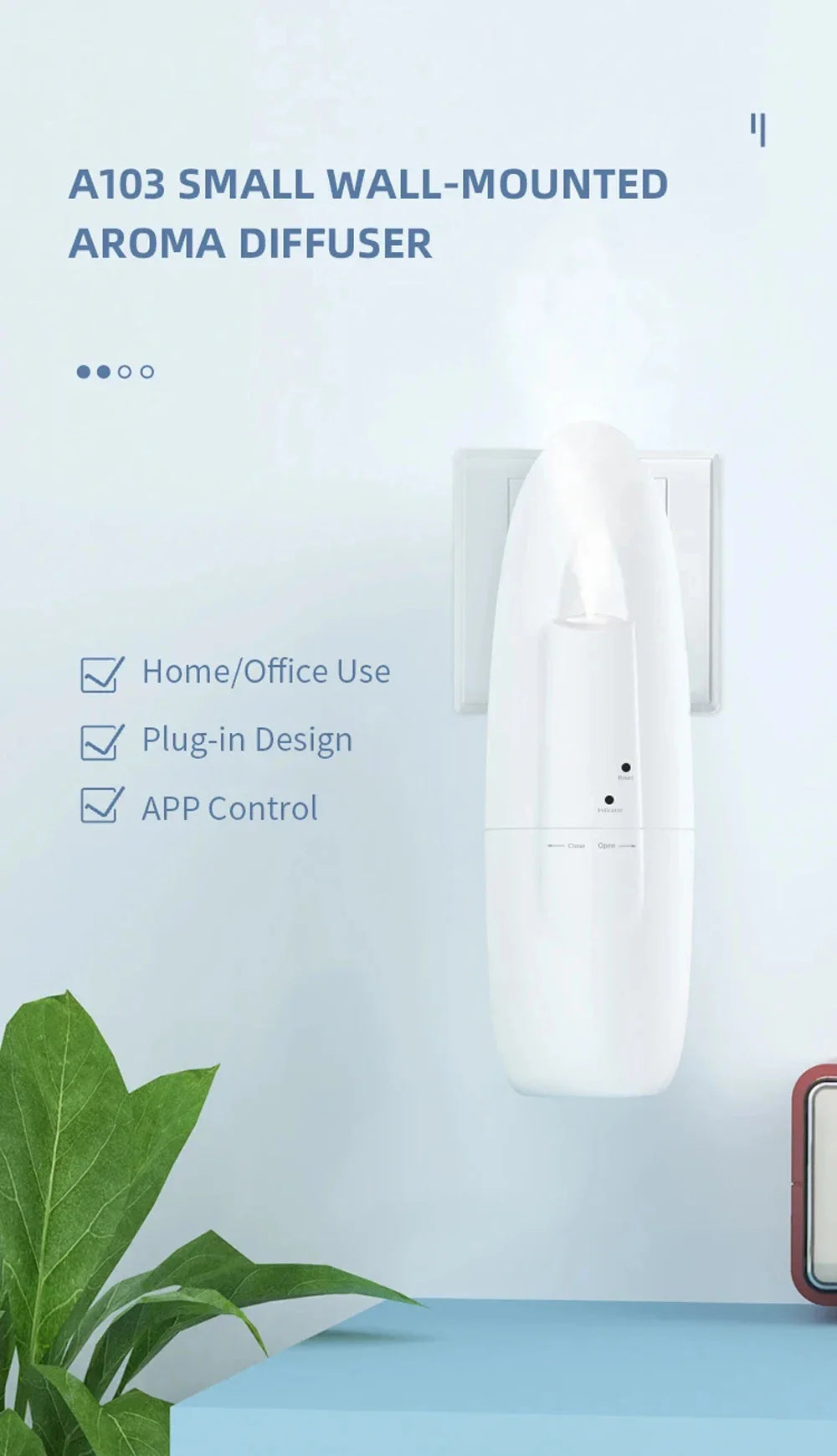 Plug-in Wall Fragrance Diffuser - Hotel Air Freshener, Bluetooth Essential Oil & Electric Aroma Diffuser Machine