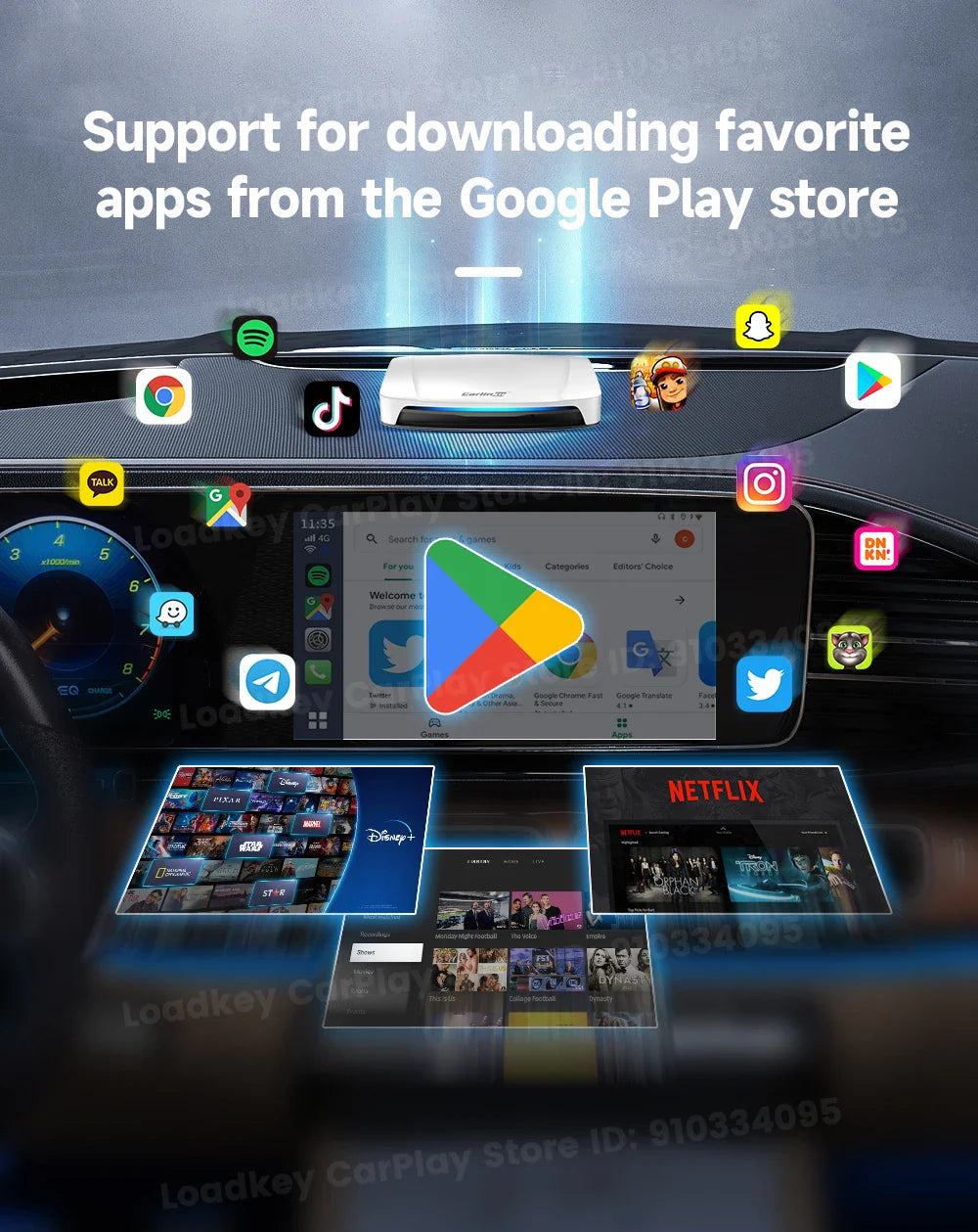 8+128GB Carlinkit TV Box — Android 13 Wireless CarPlay & Android Auto Adapter, 8-Core Qualcomm, HDMI