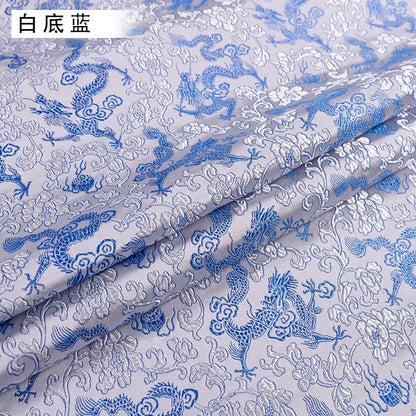 0.5/1/2m Brocade Satin Fabric — Dragon Pattern Material for Sewing, DIY Crafts, Gift Boxes & Patchwork