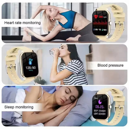 Smartwatch with Full Touch Screen — Call, Message Reminder, Music Control & Multi-Function Fitness Tracker, Compatible with iPhone & Android