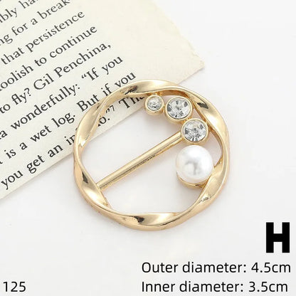 Metal Ring Waist & Scarf Button – Fashion Corner Hem Brooch, Waist Knotted Buckle, T-Shirt Fixing Accessory for Women & Girls