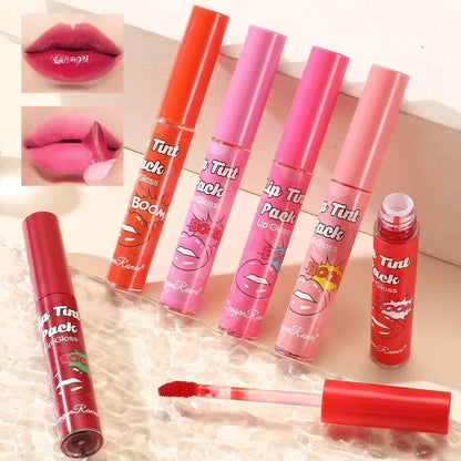 Peel-Off Waterproof Lip Glaze & Lip Stain – Long Lasting Non-Stick Matte Red Liquid Lipstick with Tattoo Tint Effect for All-Day Wear Makeup
