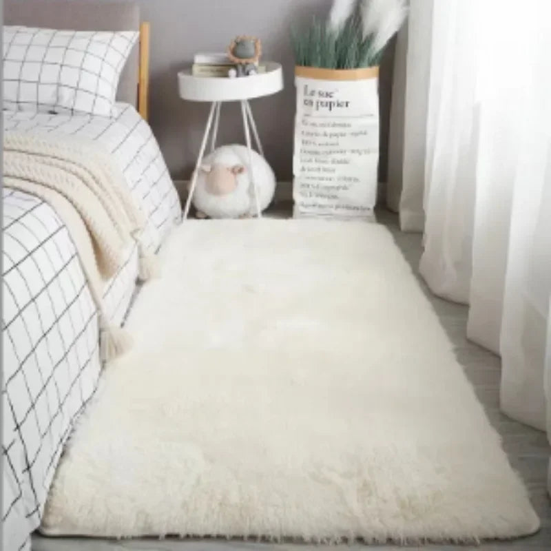 VIKAMA Fluffy Shaggy Rugs – Non-Slip, Machine Washable Soft Plush Area Rugs for Bedroom, Modern Design