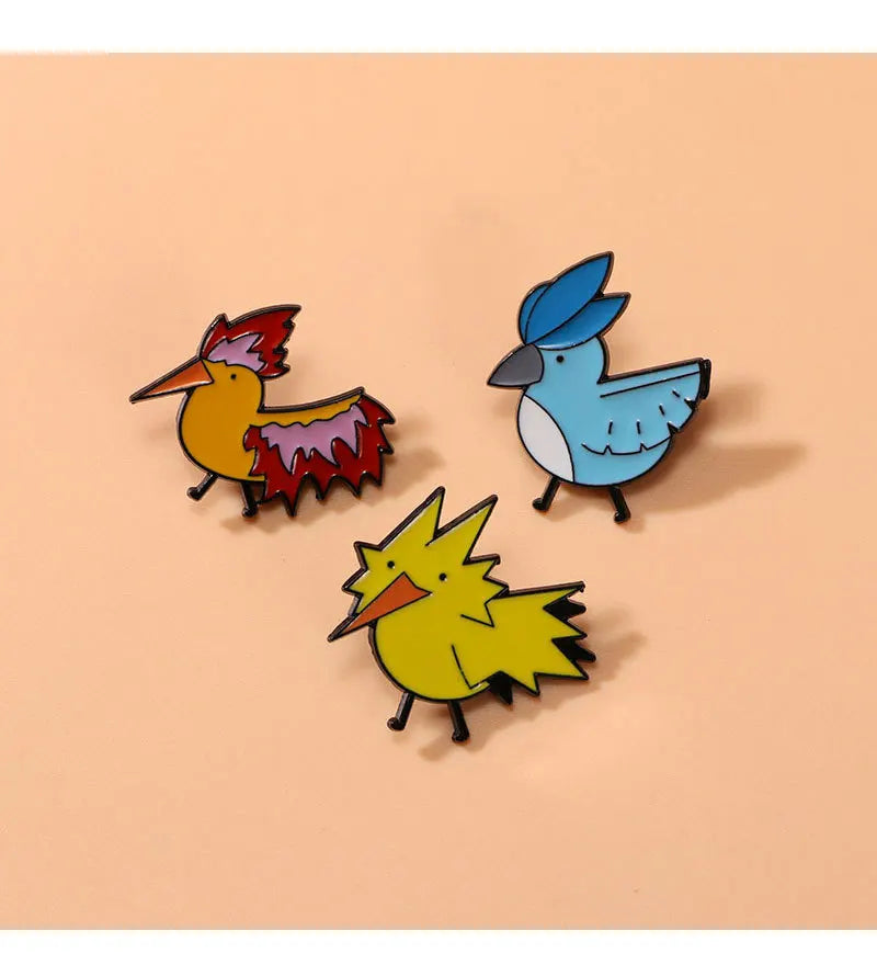Cute Pokémon Three Holy Birds Cartoon Badge – Anime Flaming Bird Brooch for Clothes & Accessories