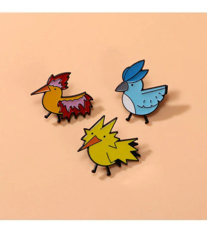 Cute Pokémon Three Holy Birds Cartoon Badge – Anime Flaming Bird Brooch for Clothes & Accessories