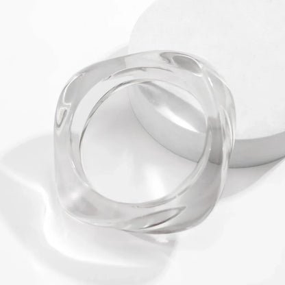 DIEZI Punk Big Geometric Acrylic Bangles – Irregular Wide Hip Hop Bracelets for Women & Men