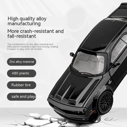 Dodge Challenger Hellcat 1:32 Scale Die-Cast Toy Car – Pull Back Model with Sound and Light Features