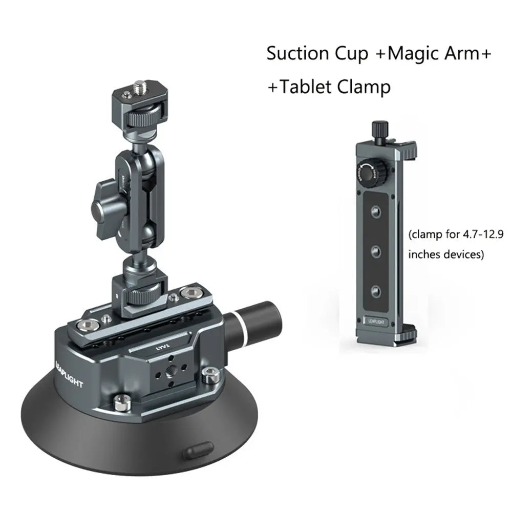Hand Pump Suction Cup Camera Mount – 360° Adjustable Holder with NATO Clamp for GoPro, Insta360, DSLR & Action Cameras (1/4" & 3/8")