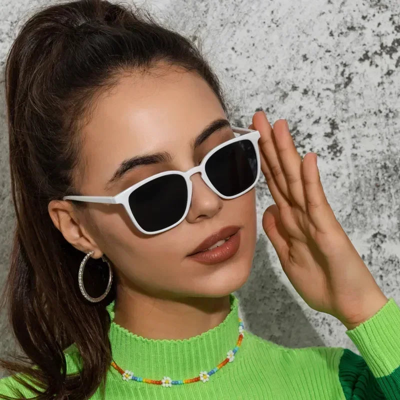 2025 Fashion Square Sunglasses — Retro Designer Cat Eye Shades for Women, Vintage Black UV Protection