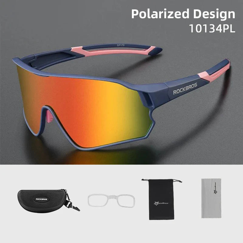 ROCKBROS Polarized Sports Sunglasses — UV400 Cycling Glasses for Outdoor Hiking, Golf & Camping