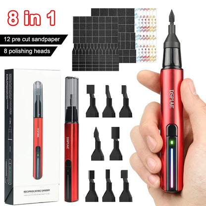 DSPIAE ES-A DIY Electric Reciprocating Sander – Grinding Pen with Sanding Heads for Plastic Models & Military Crafts
