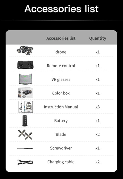 X226 Drone VR – Brushless RC Quadcopter with Dual HD Camera, Optical Flow Hover, Obstacle Avoidance, Remote Control Toy for Boys