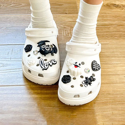 3D Shoe Charms Set – Cute Bear & Flower DIY Buckles for Slippers & Sandals, Girls’ Gift Accessories