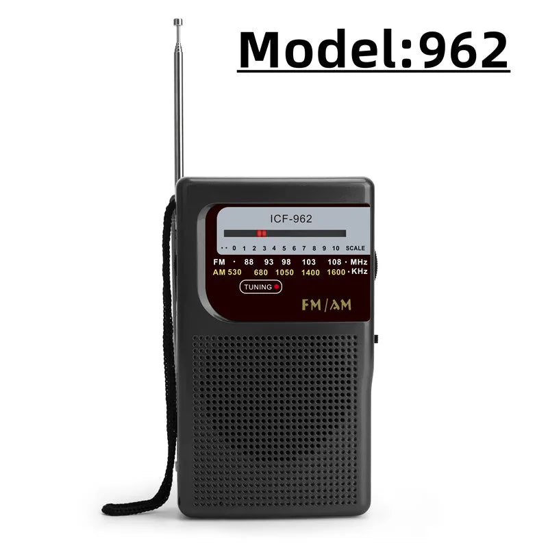 BC-R21/961/962 Mini Portable AM/FM Radio — Battery Operated with Best Reception, Long-Lasting Sound for Running, Walking & Home