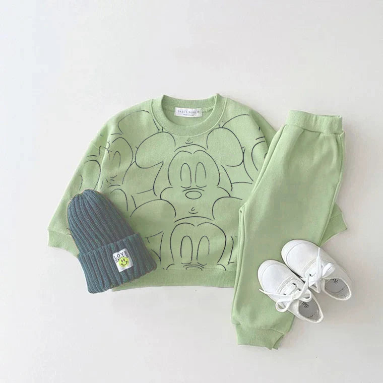 Designer Cartoon Tracksuit – Baby Boy & Girl Summer T-shirt & Shorts Set, Casual Solid Color Outfit