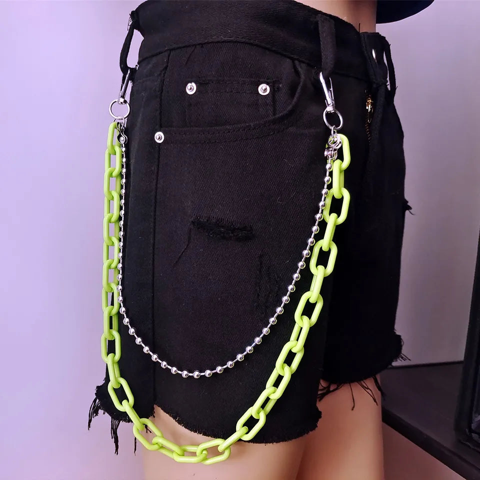 Punk Silver Waist Chain Belt – Hip-Hop Rock Metal Chain for Jeans & Pants Jewelry