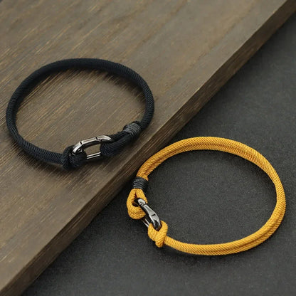 Noter Thin Thread Bracelet for Men – Handmade Braided String Charm, Outdoor Survival & Nautical Knot Pulsera