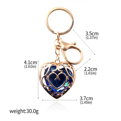 Zelda Tears of the Kingdom Keychain – Red Sapphire Heart Pendant Cosplay Accessory Gift