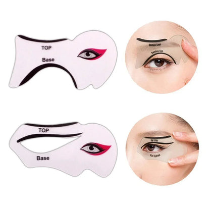 Eyeliner Stencils Set - Winged Eyeliner Shaping Template & Eyebrow Card for Eye Makeup Tools