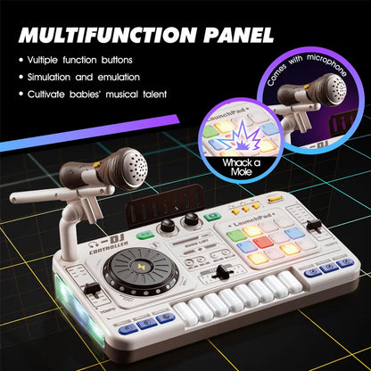 Kids DJ Mixer Controller Toy – Multifunctional Electronic Music Learning Game Birthday Gift