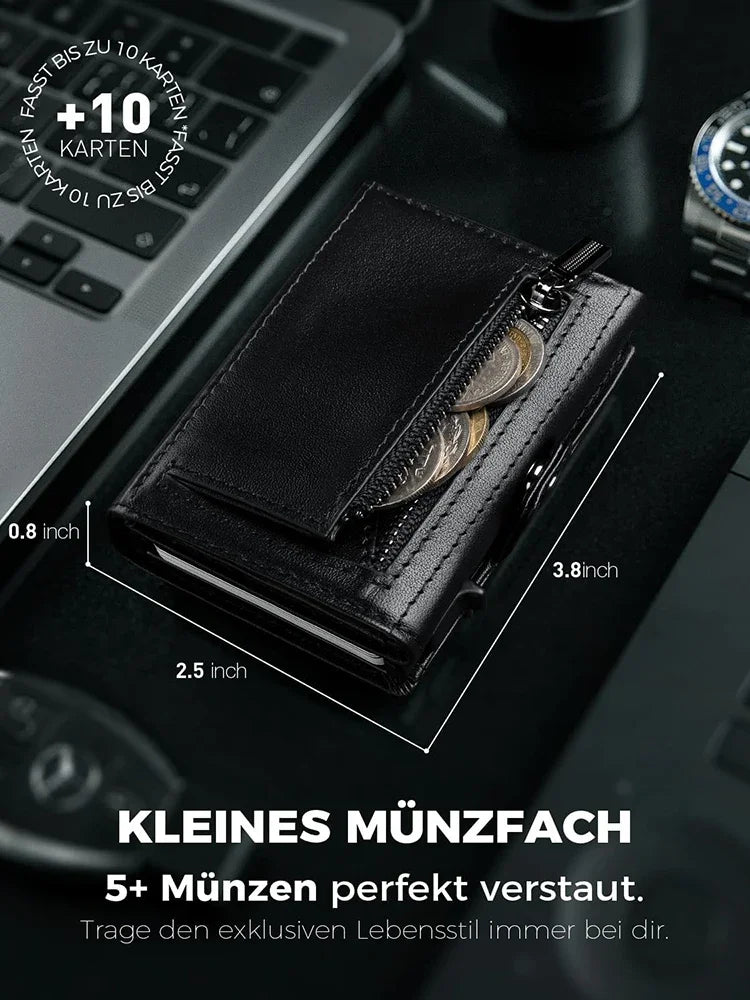 RFID Blocker Wallet for Men – Wallet with Coin Pocket & Airtag Holder