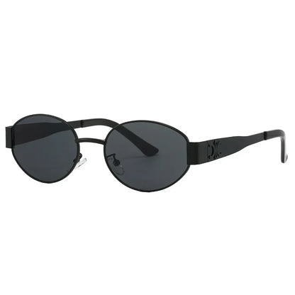 Luxury Metal Brand Sunglasses for Men & Women – Unisex Designer Oval Fashion Eyewear UV400 Shades