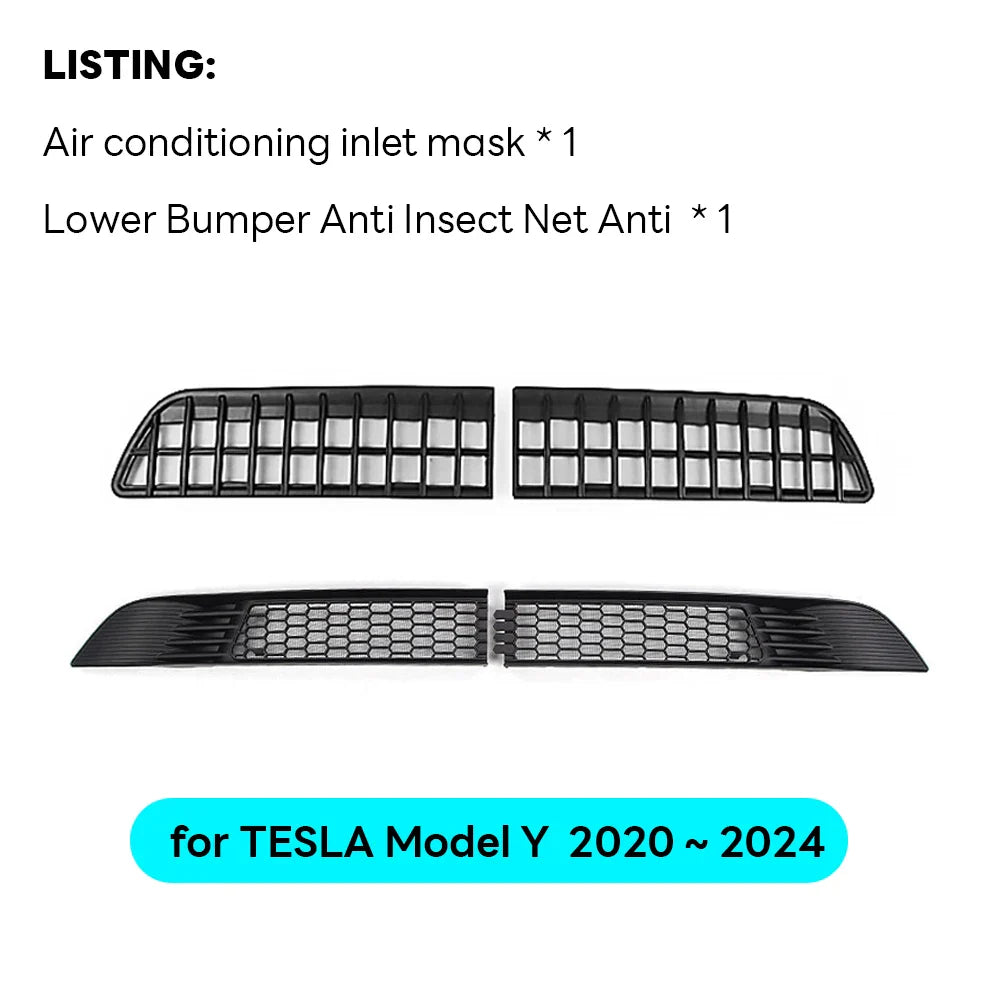Tesla Model Y 2020-2024 Lower Bumper Anti-Insect Net – Dustproof Front Vent Grille Cover