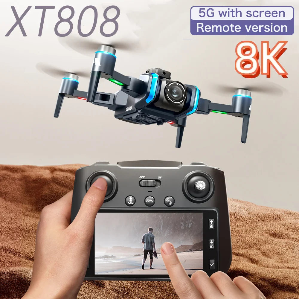 New XT808 Folding Drone – 5G Optical Flow GPS, WIFI Transmission, Professional Aerial Camera Quadcopter Toy Gift